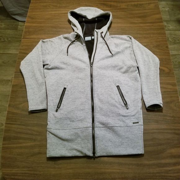 Athleta Other - ATHLETA Hoodie Men's Size Small Gray Heathered Full Zip Pockets Drawstring